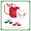 Christmas Bibs and Socks for Girls - 5-Piece Set