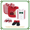 Christmas Bibs and Socks for Boys - 5-Piece Set