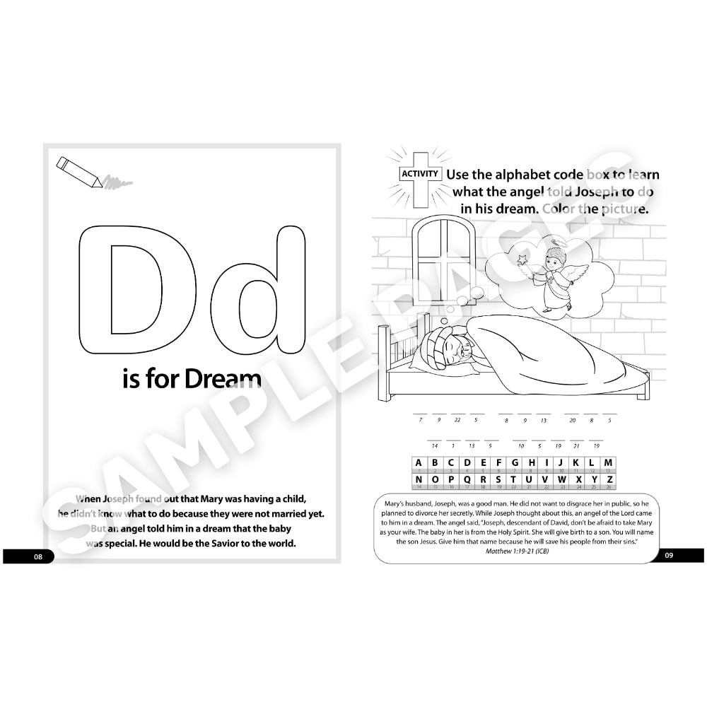 A-Z Chritsmas Coloring and Activity Book page sample 1