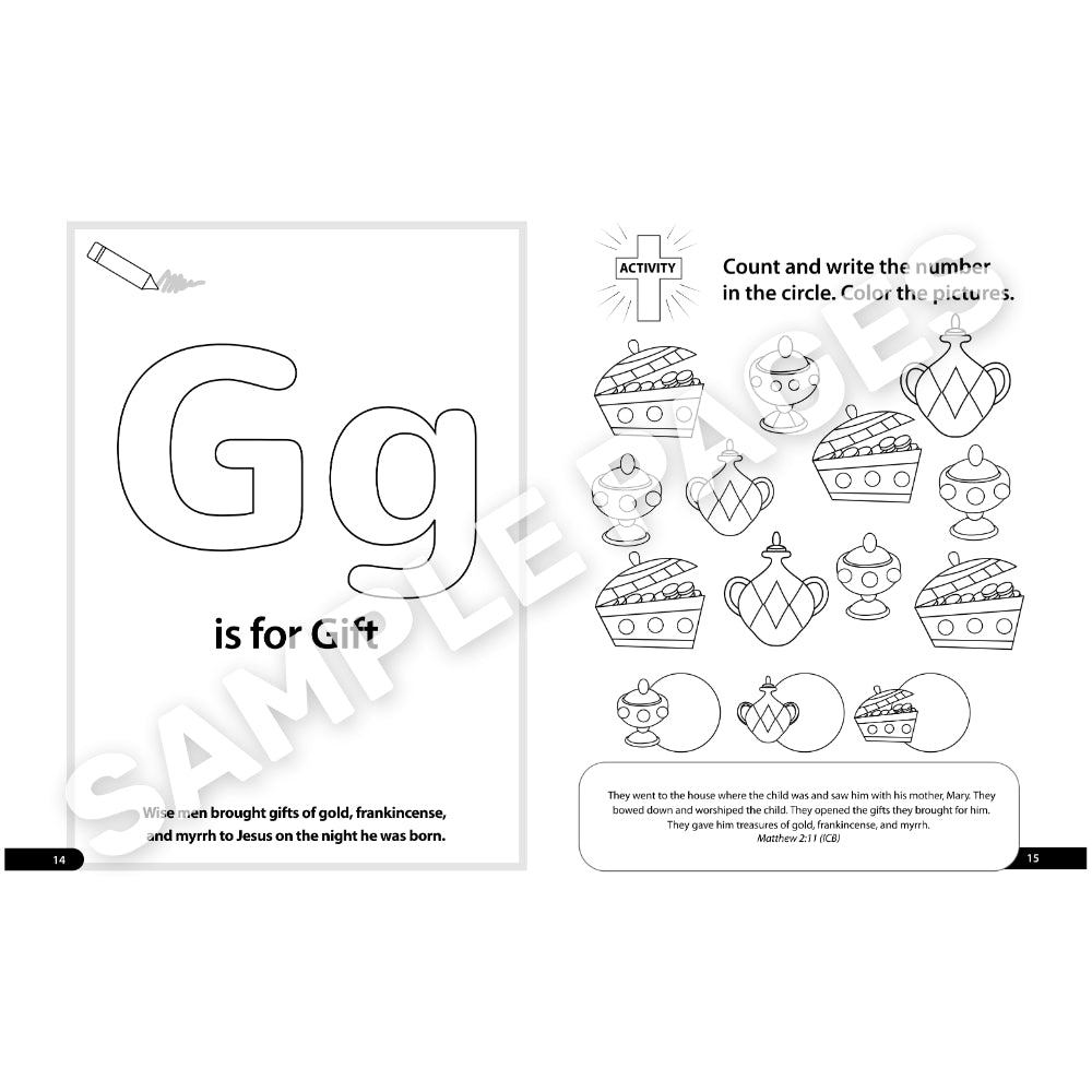 A-Z Chritsmas Coloring and Activity Book page sample 2
