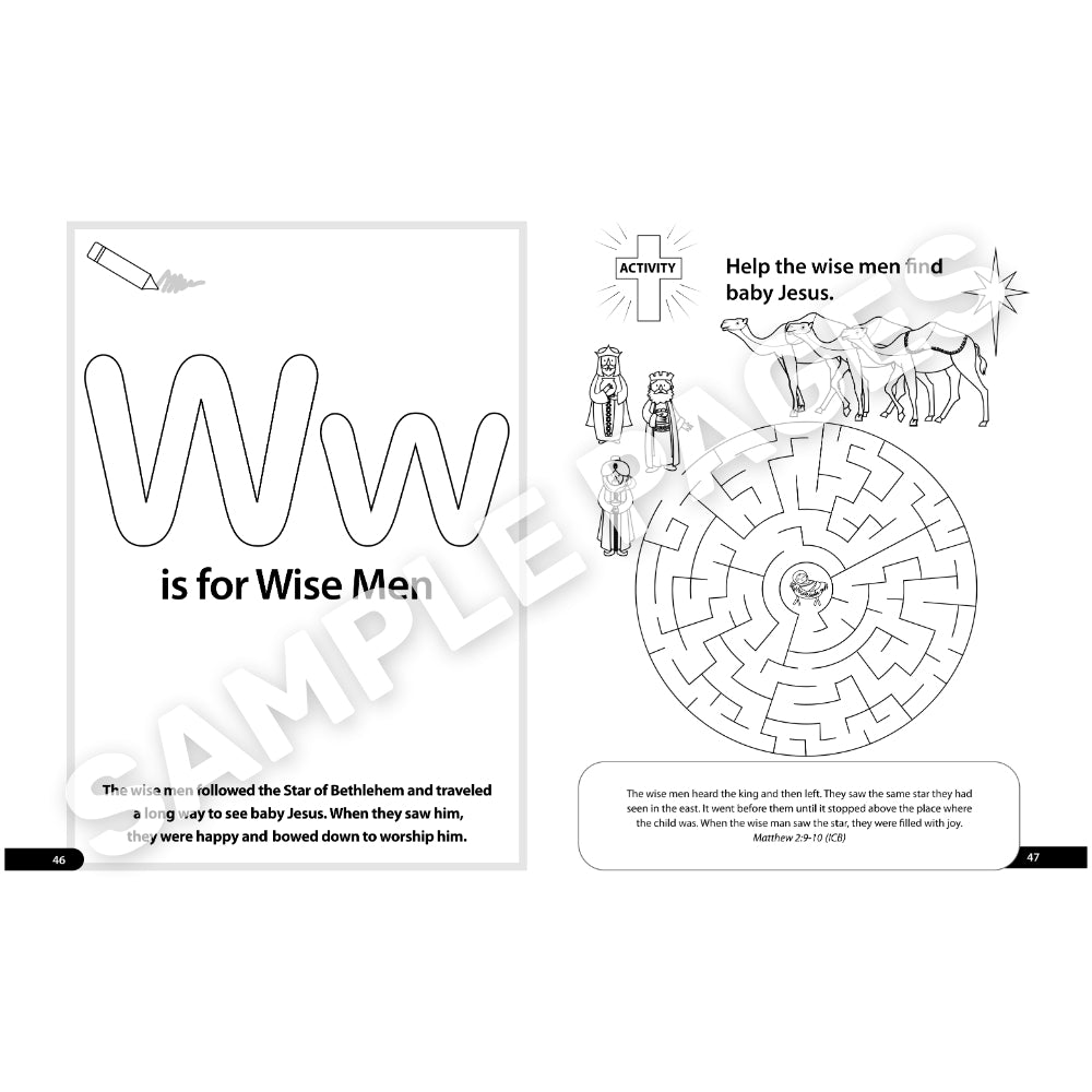 A-Z Chritsmas Coloring and Activity Book page sample 3