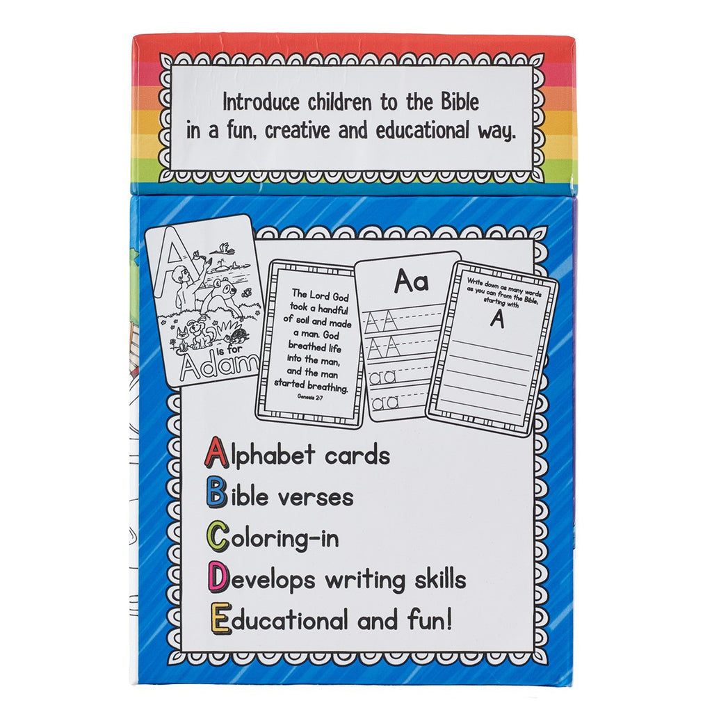 ABC Bible Fun - 52 Coloring Cards for Kids back