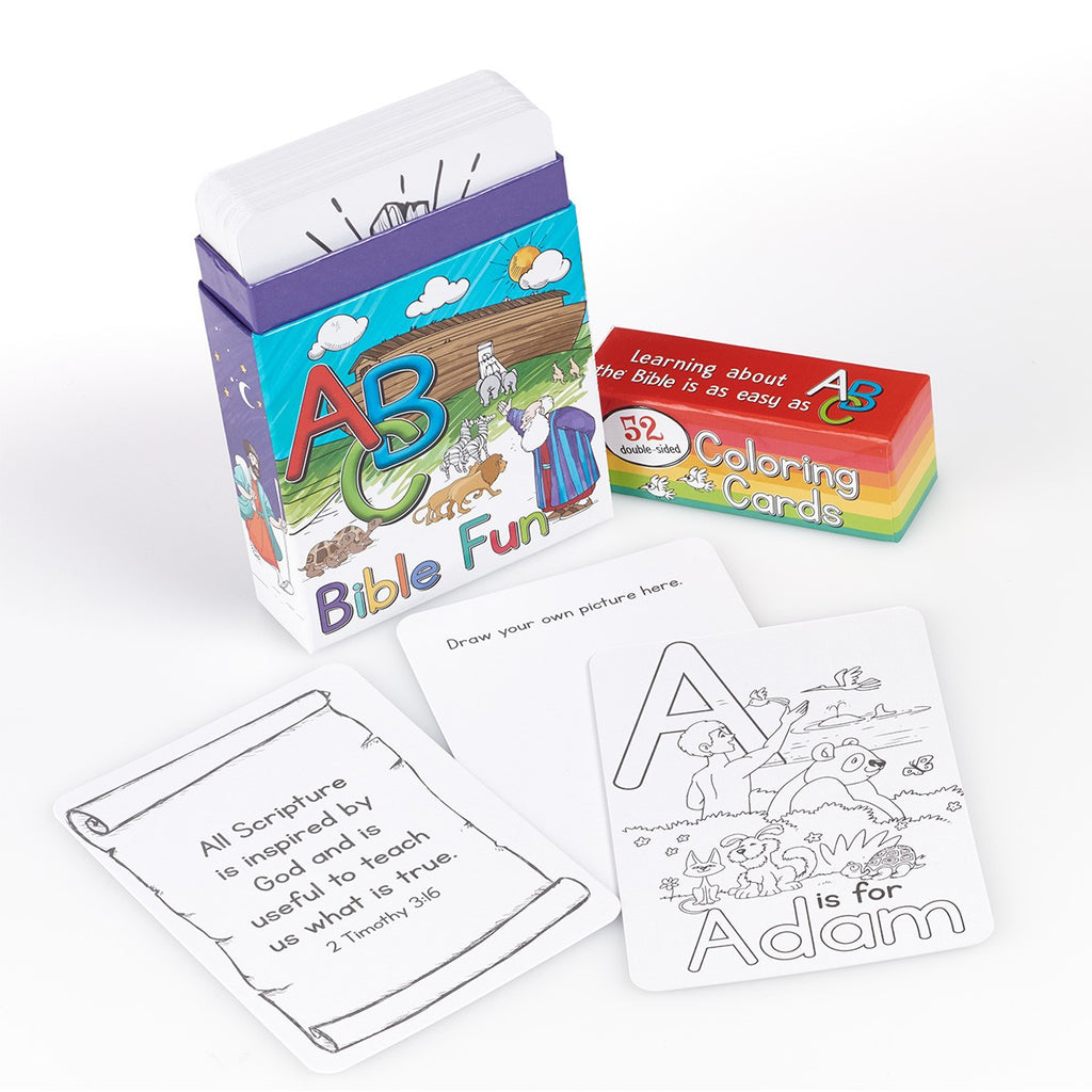 ABC Bible Fun - 52 Coloring Cards for Kids sample 2