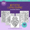 Artistic Expressions Coloring Sheets- 10 Doodles & Bible Verse Pages (Downloadable)