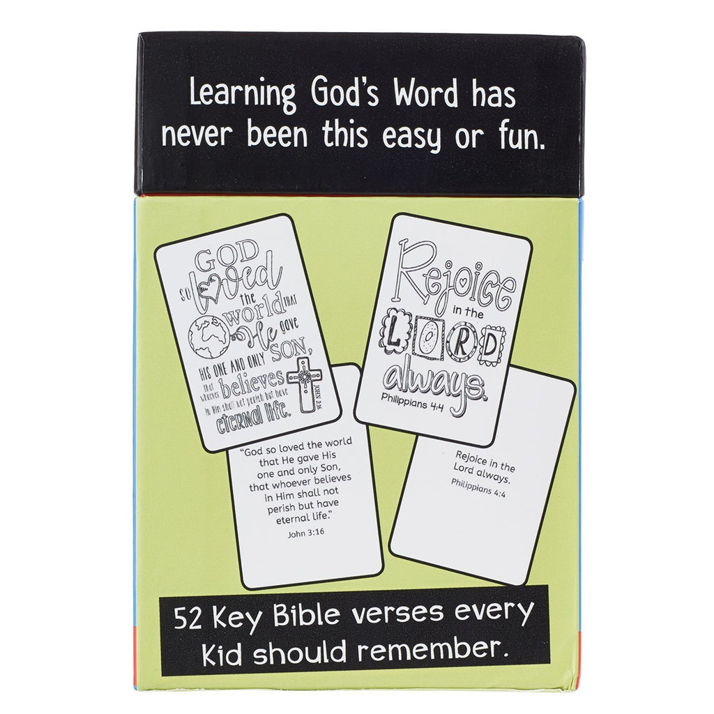 Bible Verses Every Kid Should Know - 52 Coloring Cards back