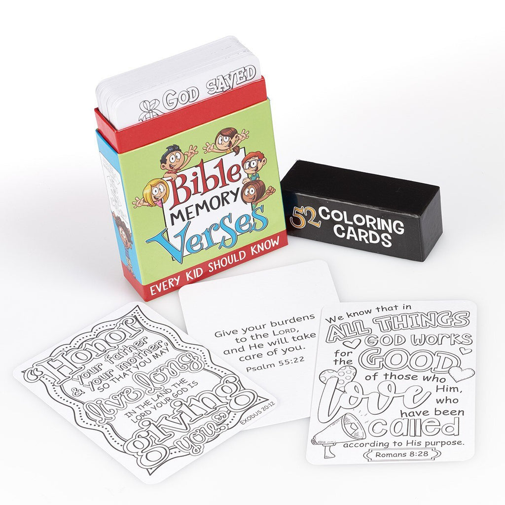 Bible Verses Every Kid Should Know - 52 Coloring Cards sample