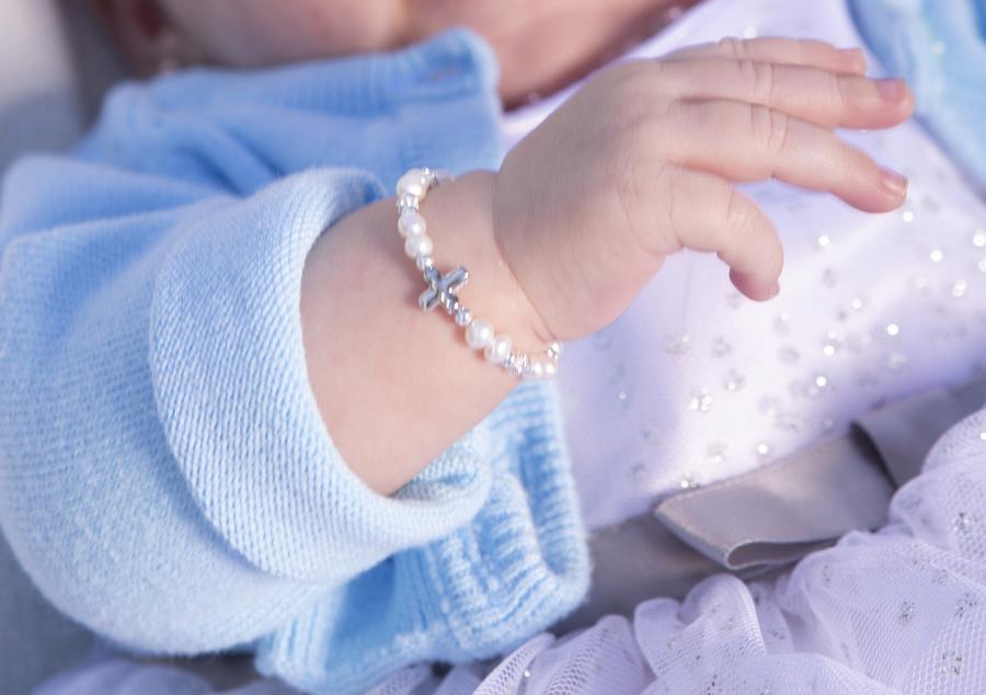 Blessed Baby Baptism Bracelet when worn