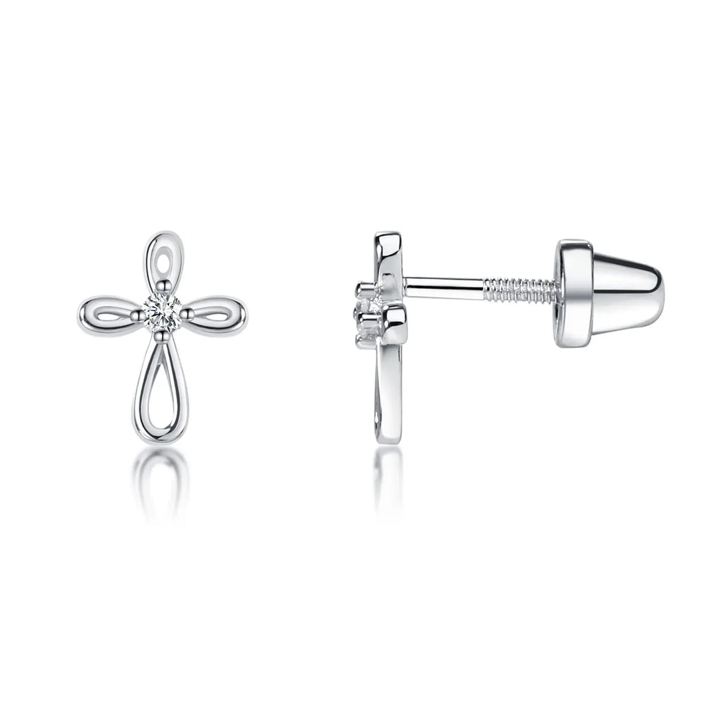 Blessed Cross Sterling Silver Earrings