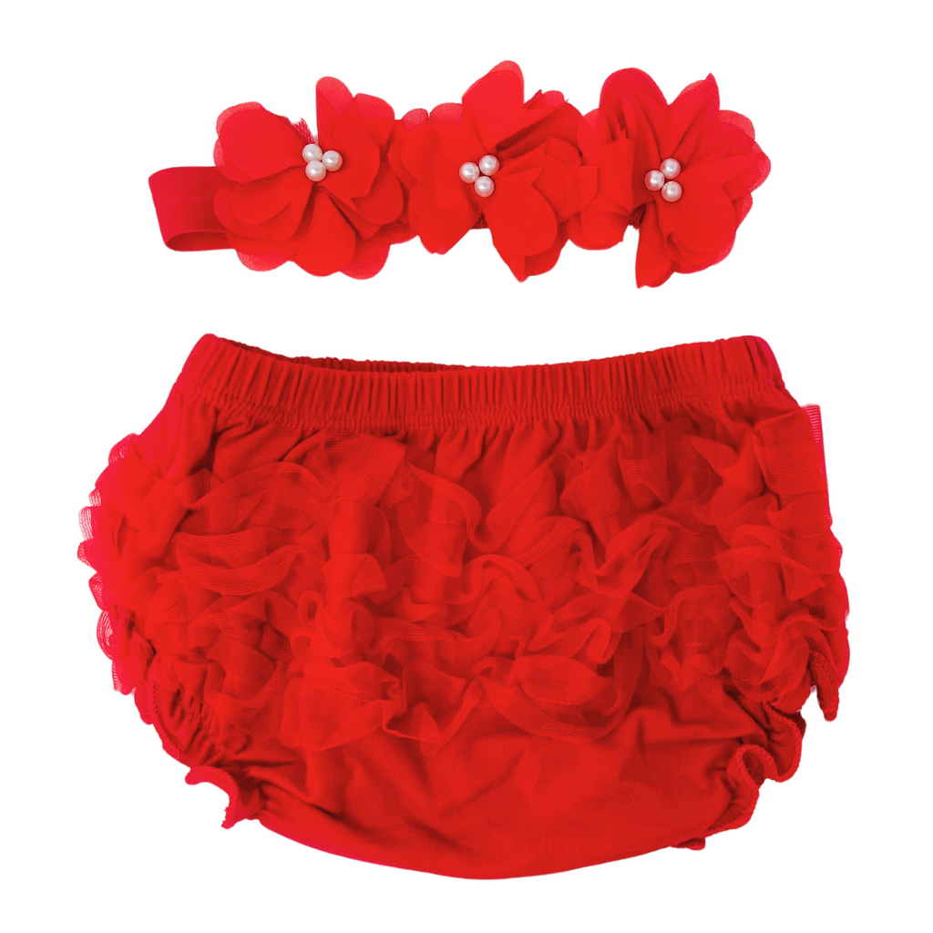 Bloomers and Headband Sets red