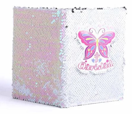 Cherished Butterfly Sequin Journal book