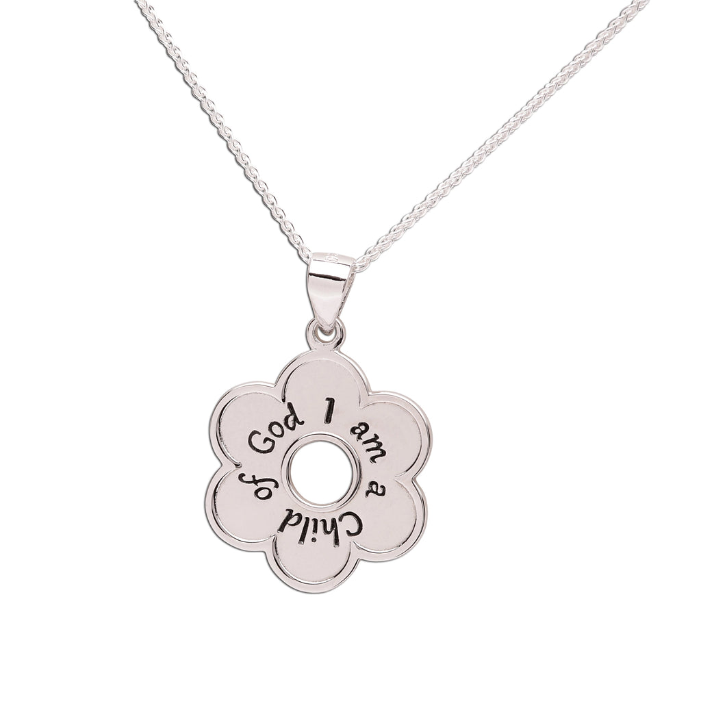 Child of God with Daisy Sterling Silver Necklace