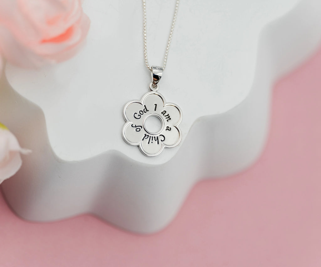 Child of God with Daisy Sterling Silver Necklace photo