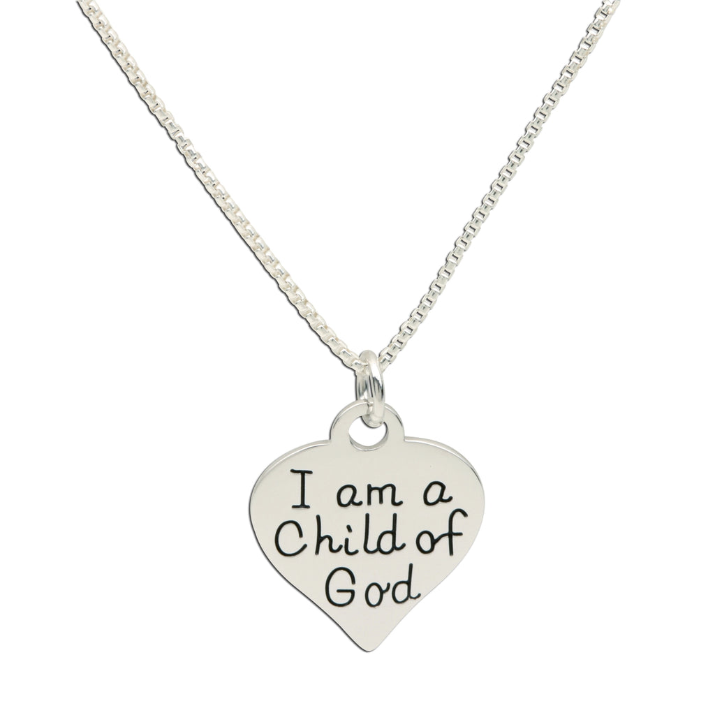 Child of God with Heart Sterling Silver Necklace