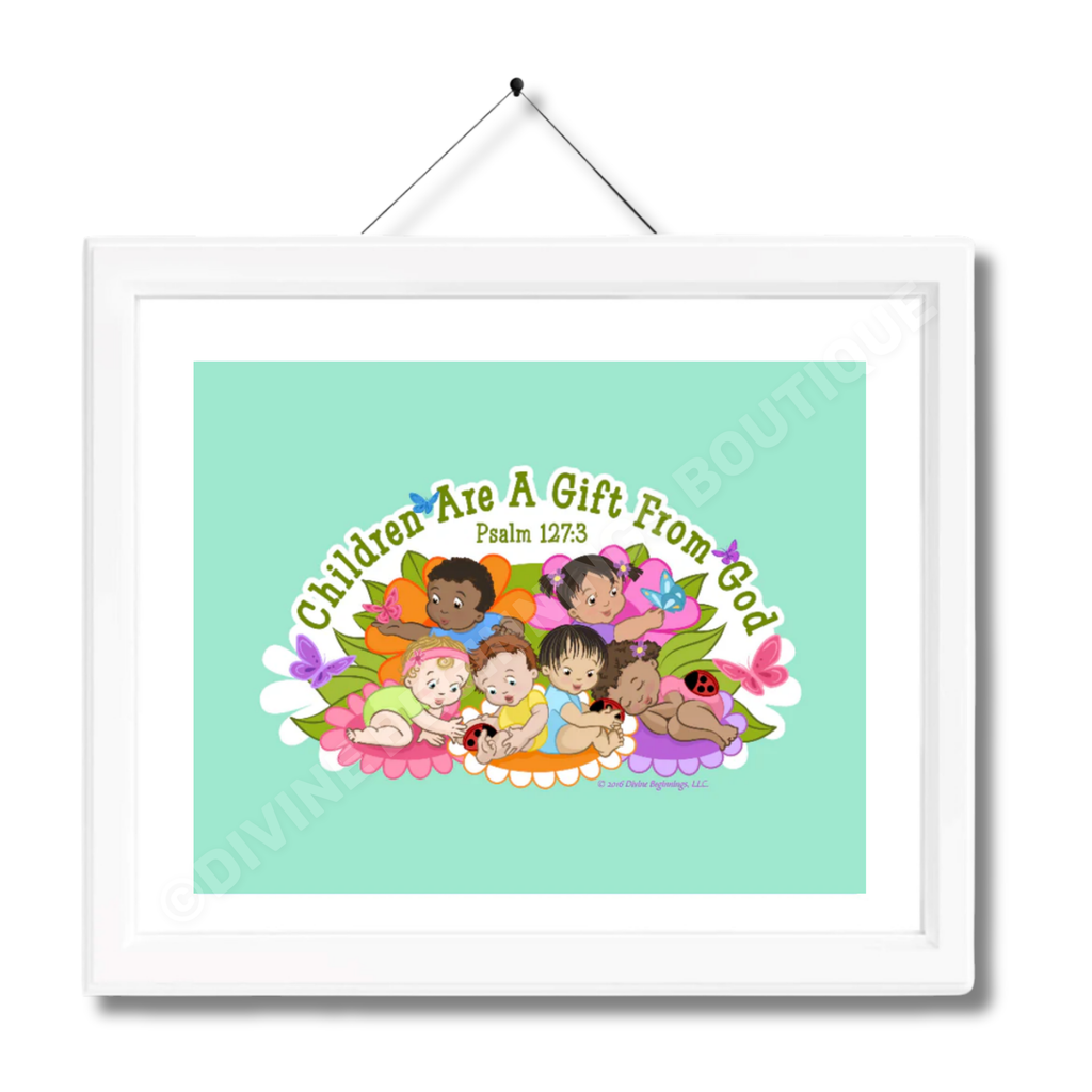 Children are a Gift From God Artwork green-diverse