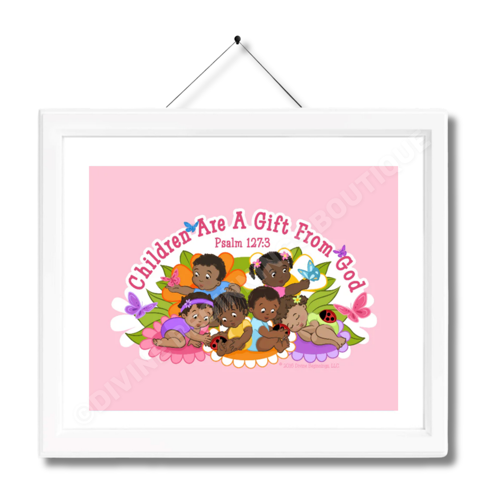 Children are a Gift From God Artwork pink-black