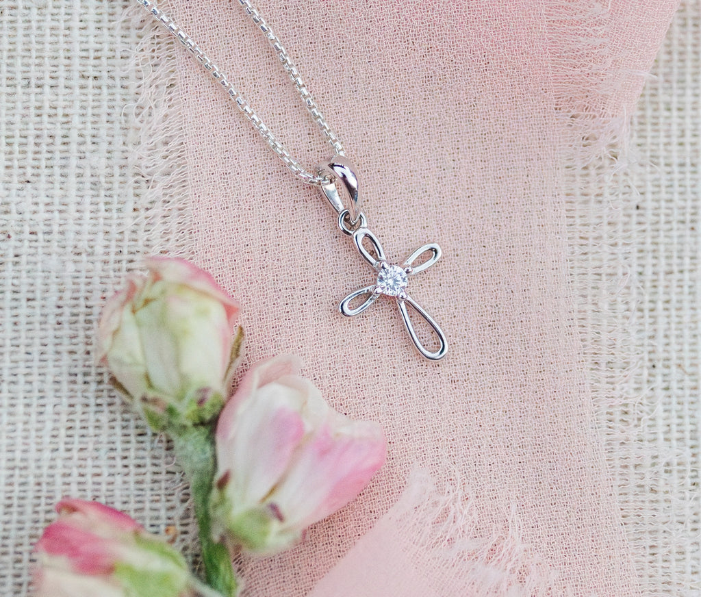 Everlasting Faith Infinity Cross Sterling Silver Necklace photo