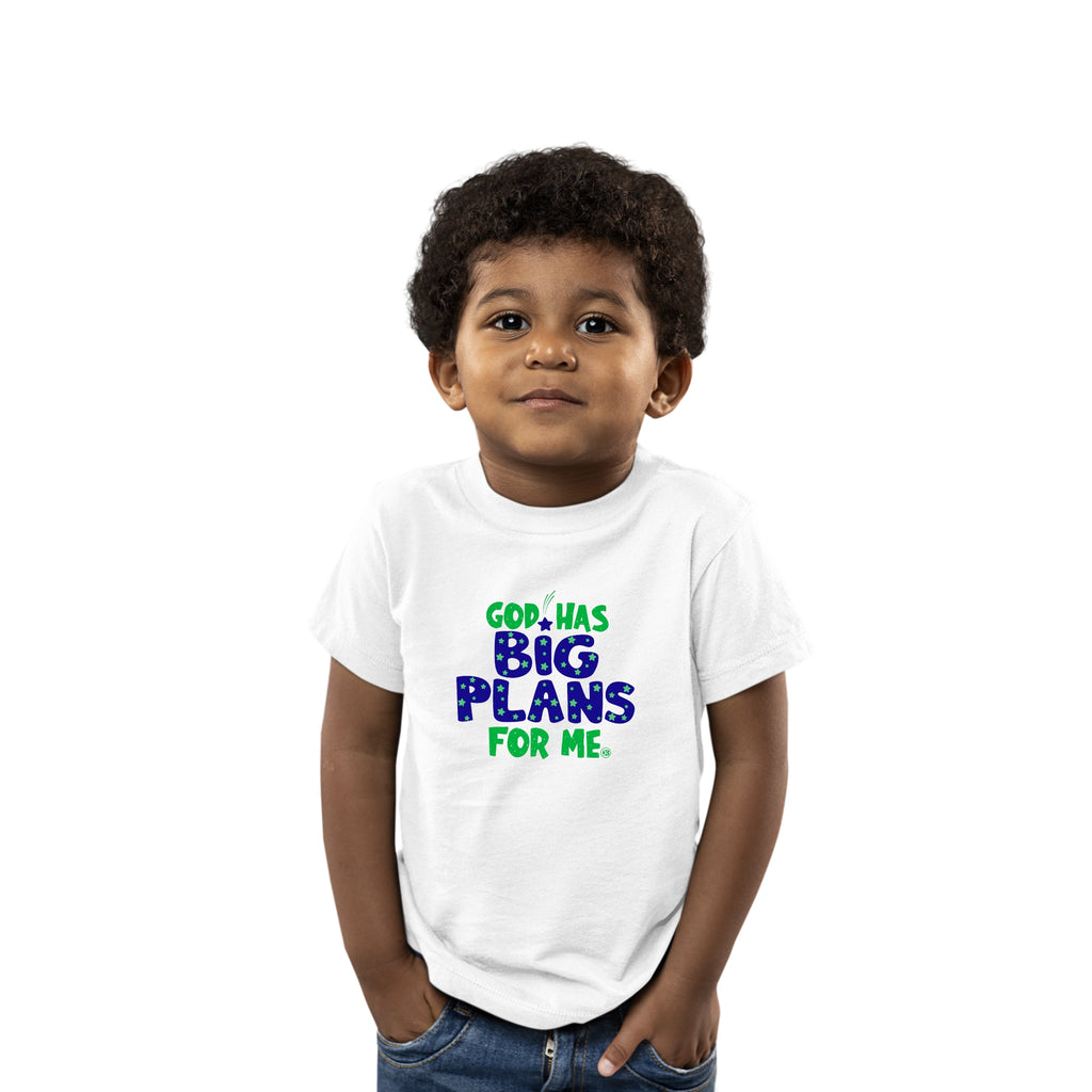 boy Toddler wearing God Has Big Plans for Me Boys T-shirt 