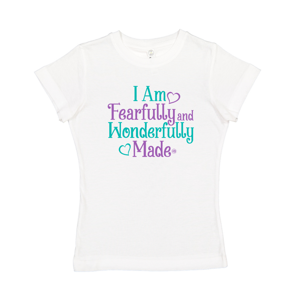 I Am Fearfully and Wonderfully Made Green and Purple Girl Shirt