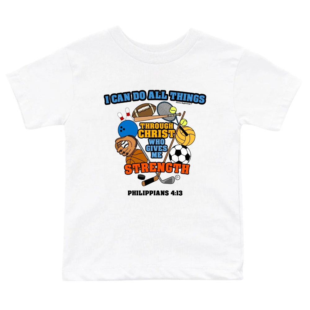 I Can Do All Things Through Christ (Sports Design) -  Big Boys Christian T-Shirt