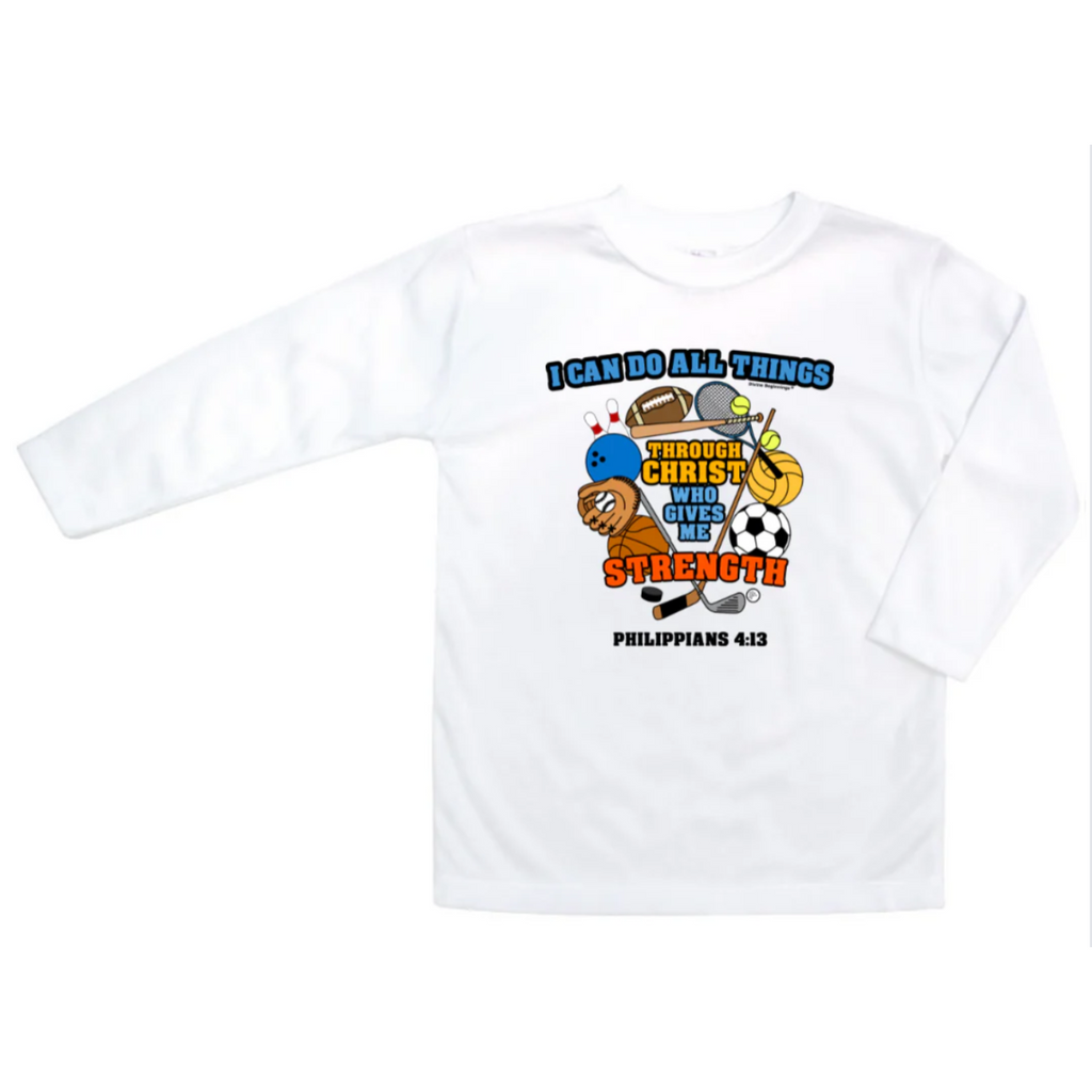 I Can Do All Things Through Christ (Sports Design) T-shirt Long sleeve