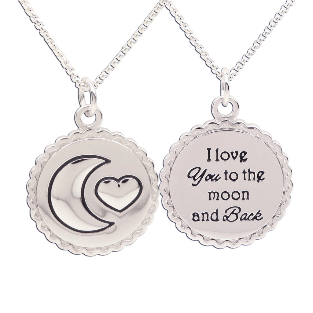 I Love You To the Moon & Back Sterling Silver Necklace
