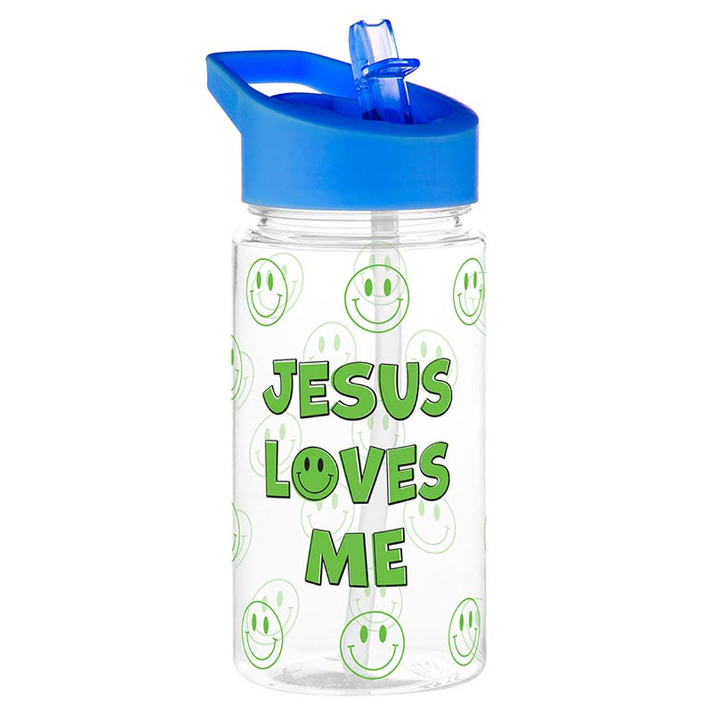 Jesus Loves Me Water Bottle with Flip Top- boy