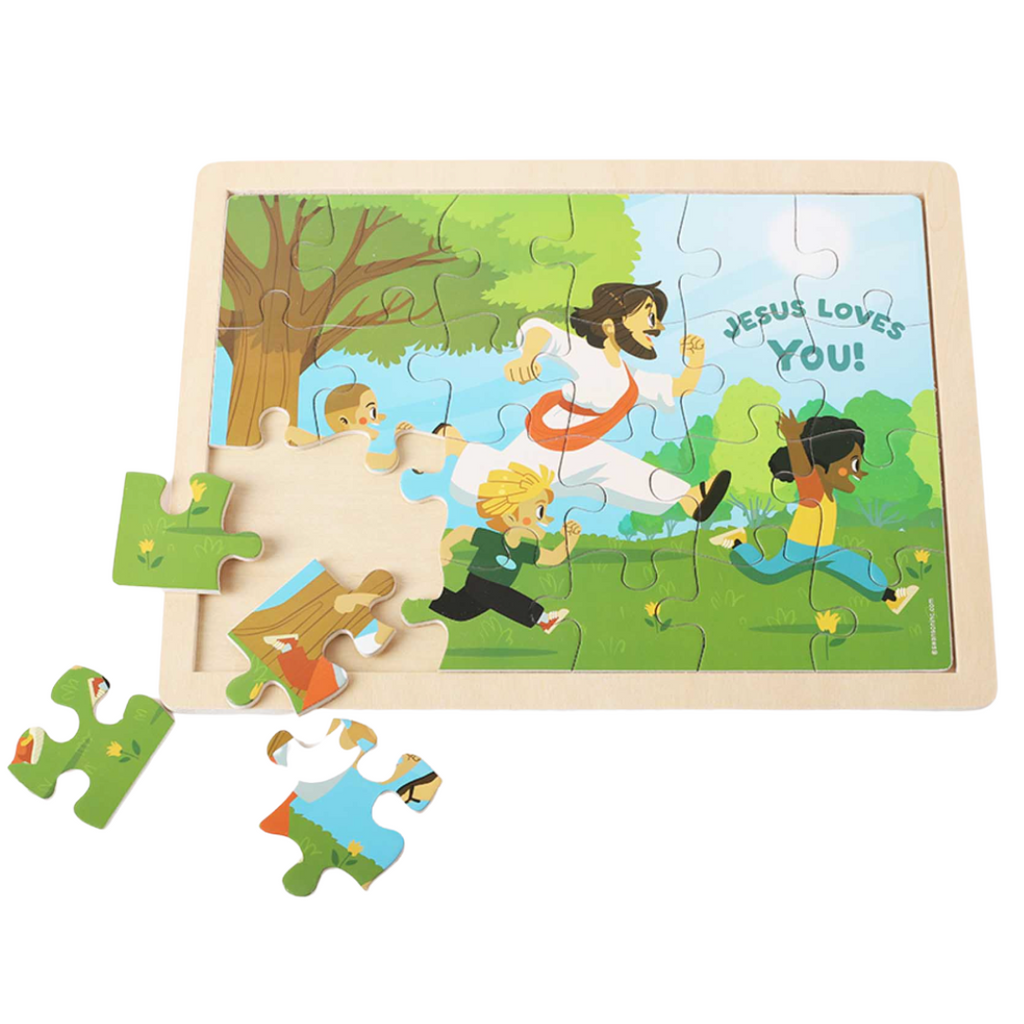 Jesus Loves You Wooden Puzzle pieces
