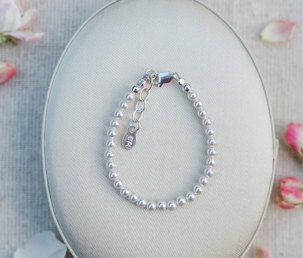Little Blessings Pearl Sterling Silver Bracelet photo