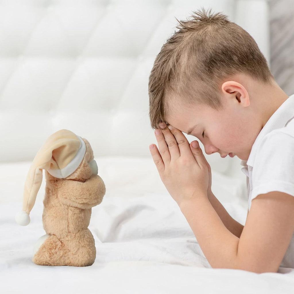 Now I Lay Me Down to Sleep Prayer Bear  with praying kid