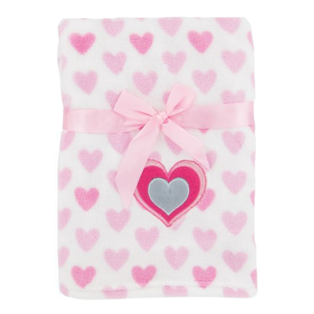 Pink Heart Fleece Blanket
