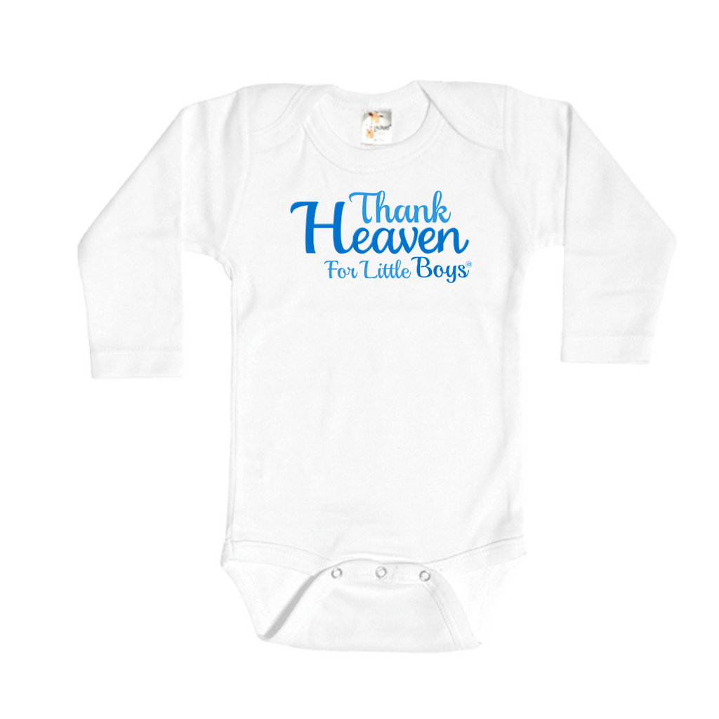 Thank Heaven For Little Boys - Infant Boys Onesie long sleeve