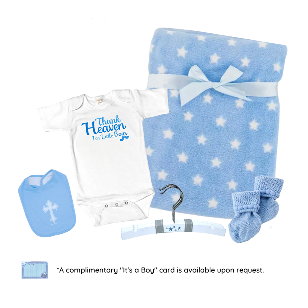 Thank Heaven For Little Boys 5-Piece Gift Set (Infants) inclusions