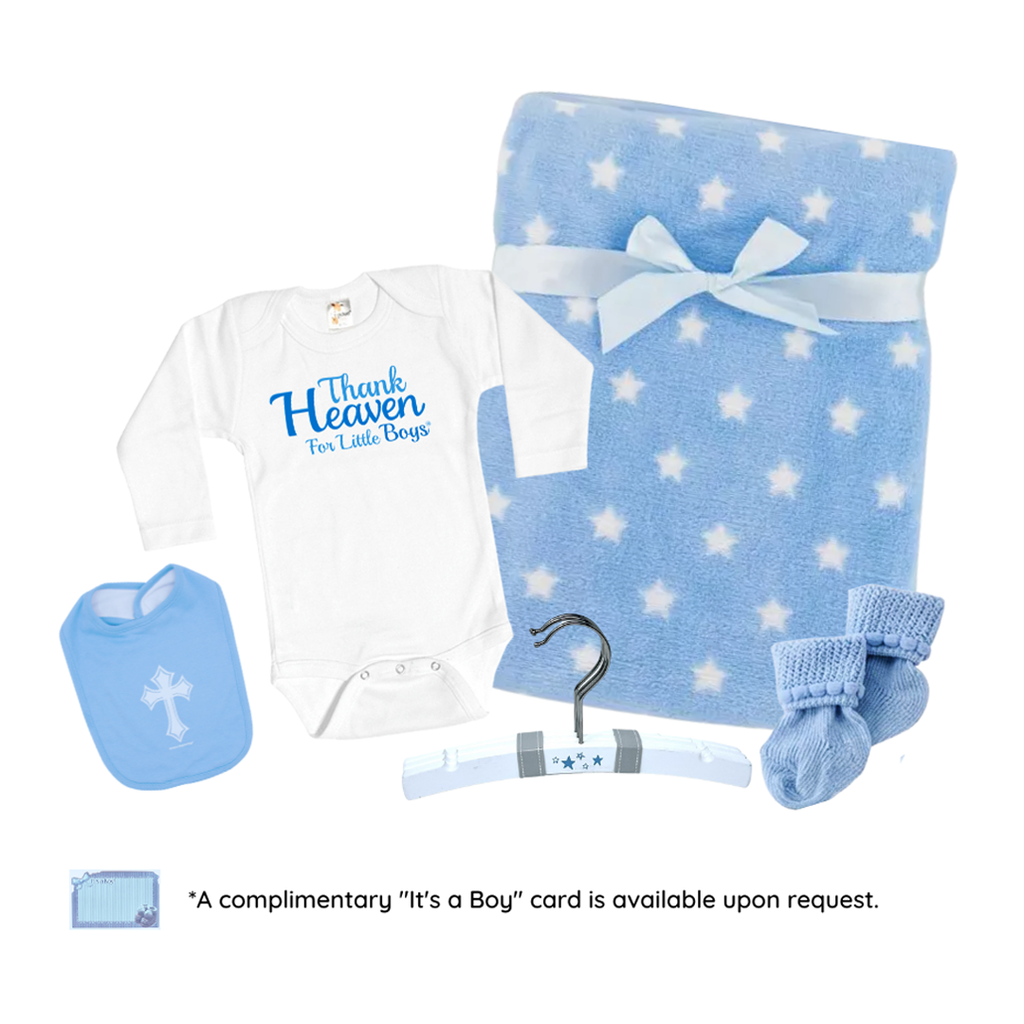 Thank Heaven For Little Boys 5-Piece Gift Set (Infants) long sleeve inclusions