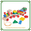 Wooden Train Shape Sorter and Stacking Toys