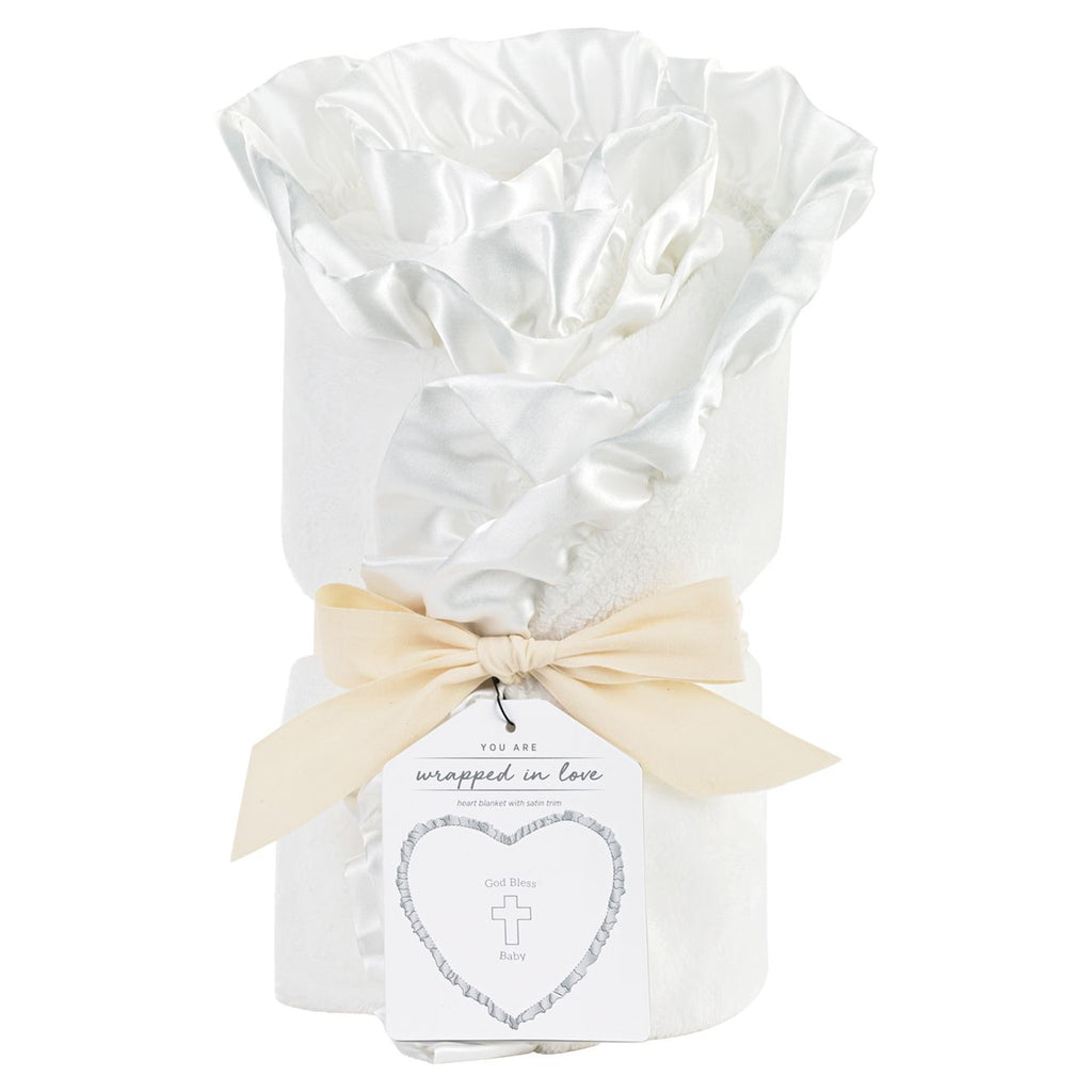 Wrapped in Love Heart Blanket - God Bless Baby wrapped