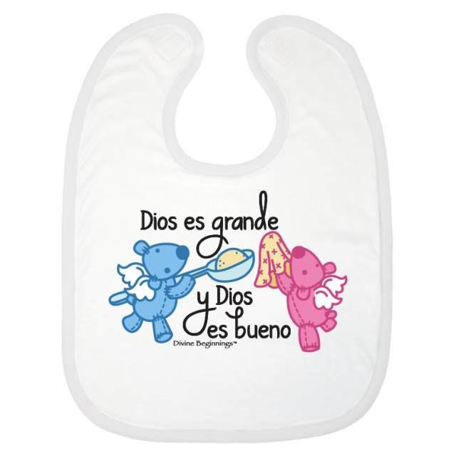 Dios es Grande y Dios es Bueno Bib - Rosa/Azul - Española