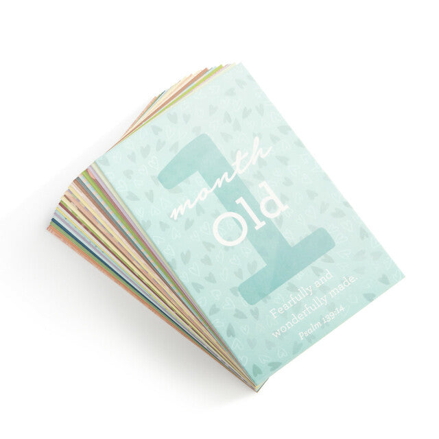 Faith Baby Milestone Cards stacked