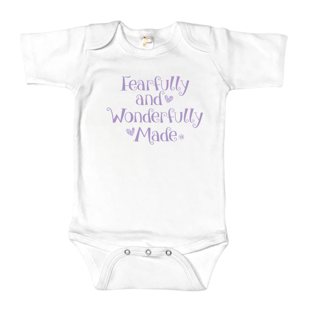 Fearfully and Wonderfully Made Onesie Lavender