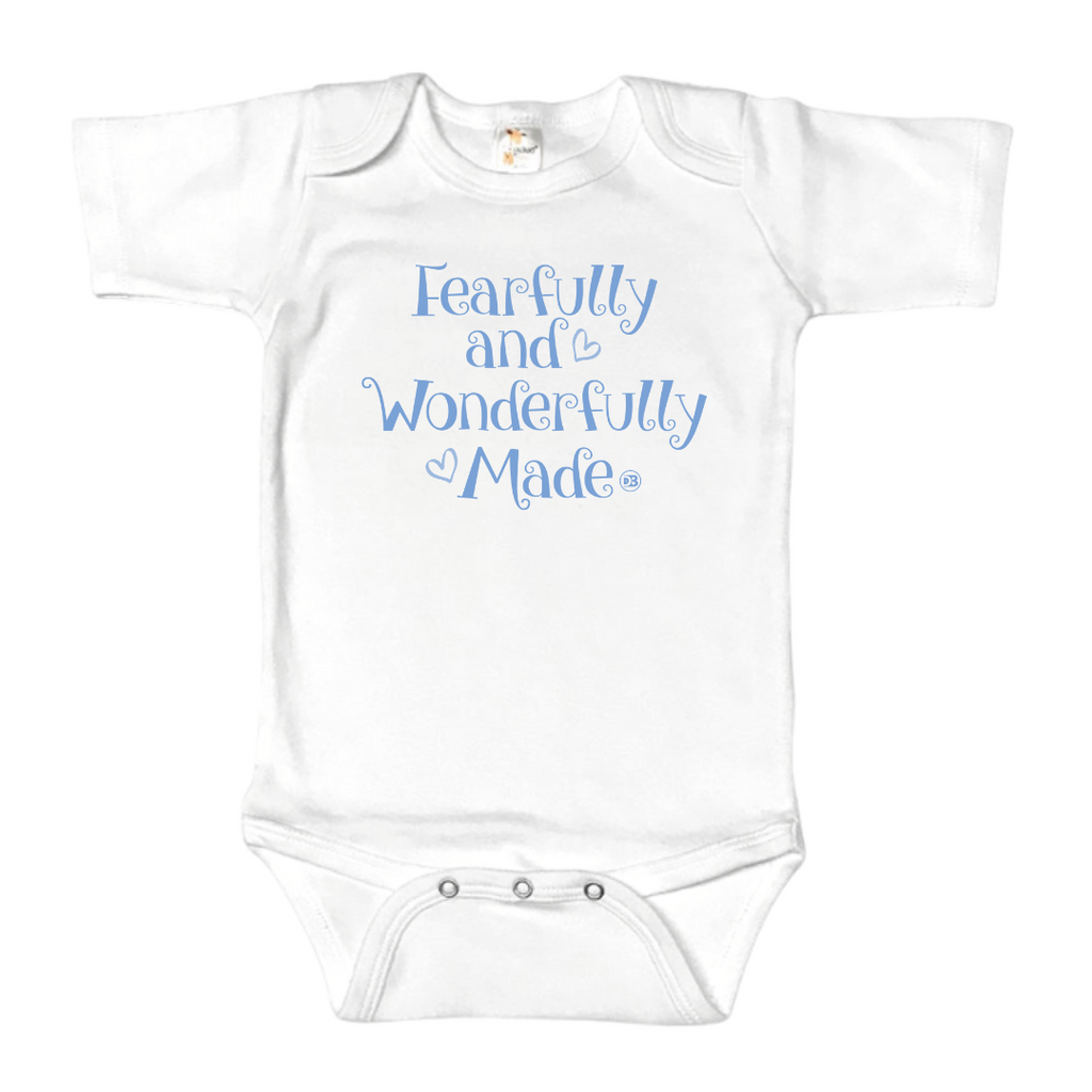 Fearfully and Wonderfully Made boy onesie