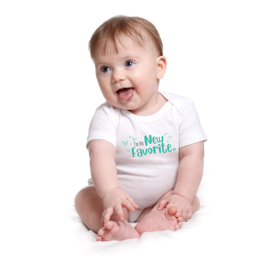 Infant wearing I Am the New Favorite - Unisex Onesie 