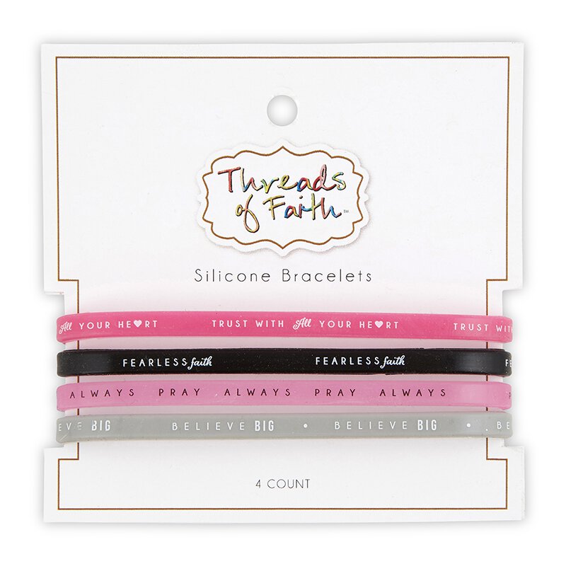 Pink and Black Silicone Bracelets