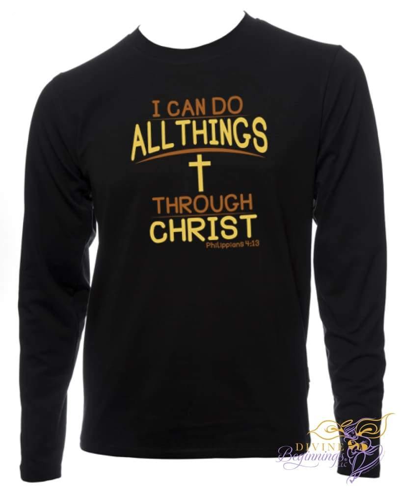 Boys Christian T-shirt - 'I Can Do All Things Through Christ' - Black - Divine Beginnings, LLC